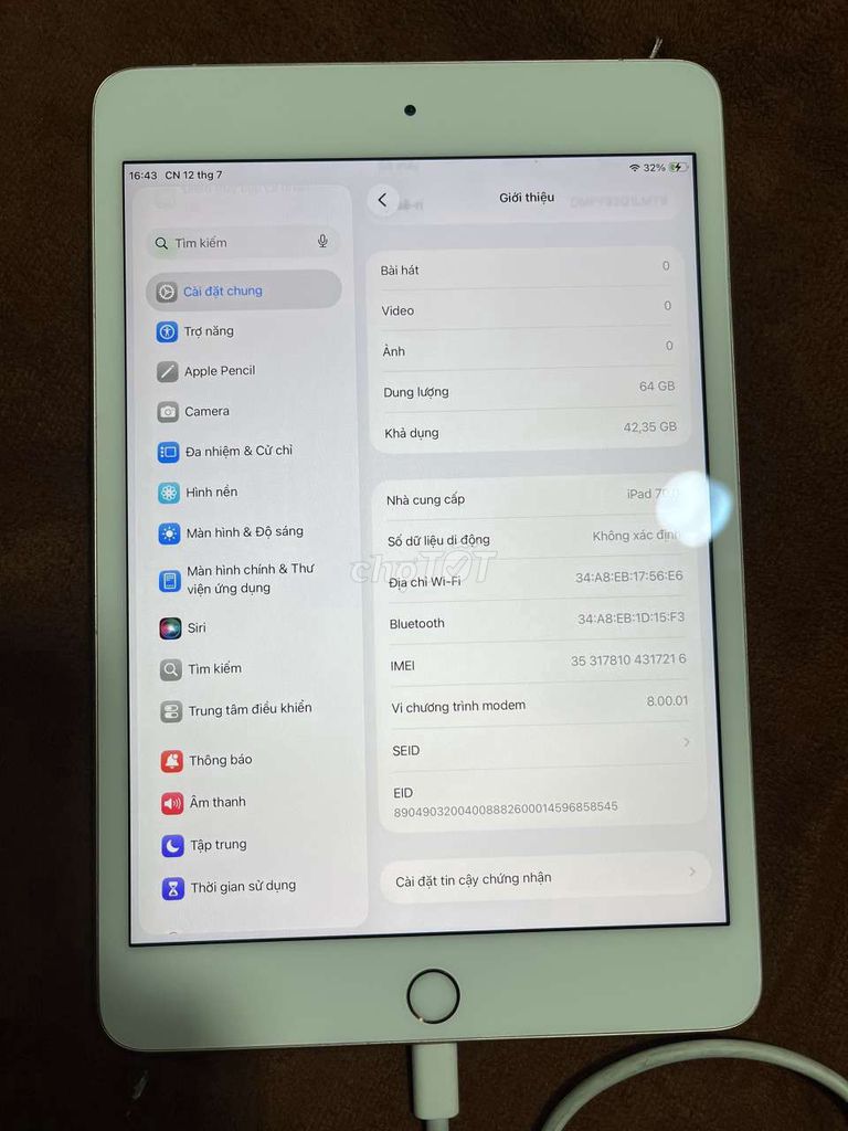 Apple iPad mini 5 4G 64GB Vàng hồng. Mua bán Máy tính bảng tại Quận Ninh Kiều Cần Thơ được đăng bởi Minh An Ipad hình 1