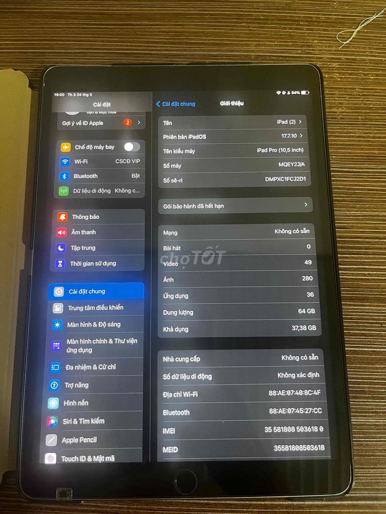 Apple iPad Pro 10.5 inch 64GB. Mua bán Máy tính bảng tại Thành phố Đồng Xoài Bình Phước được đăng bởi hometo hình 1