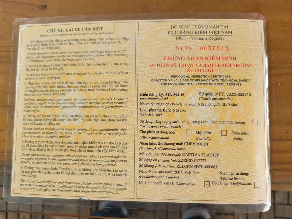 CHEVROLET CAPTIVA LT 2.4, MÁY SỐ NGON, THẮNG ĐĨA.. Mua bán Ô tô tại Quận Tân Phú Tp Hồ Chí Minh được đăng bởi Ô Tô An Khang Thịnh  hình 8