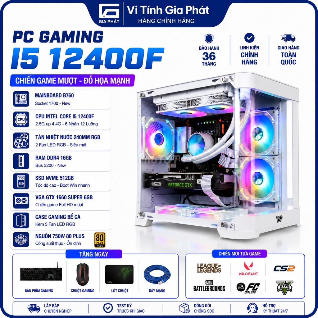 🔥 PC GAMING i5 12400F / GTX 1660 Super New BH 36T. Mua bán Máy tính để bàn tại Quận 6 Tp Hồ Chí Minh được đăng bởi Trần Thành Đại hình 1