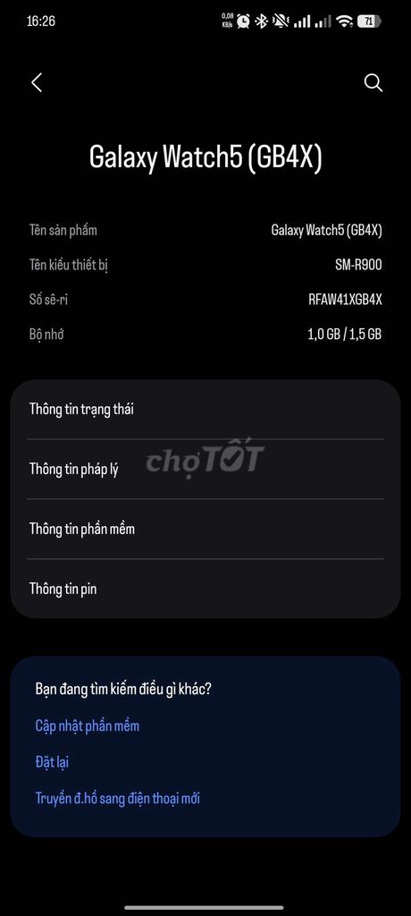 Samsung Galaxy Watch 5 40mm Nguyên zin. Mua bán Thiết bị đeo thông minh tại Quận 12 Tp Hồ Chí Minh được đăng bởi Keiz Nguyen hình 1