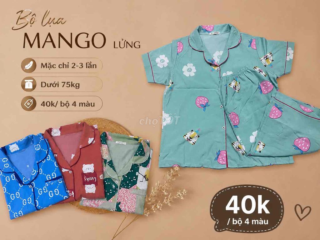 Bộ đồ  lụa Mango Nữ nhiều màu dưới 75kg. Mua bán Quần áo tại Quận 7 Tp Hồ Chí Minh được đăng bởi Phương Nhi hình 1