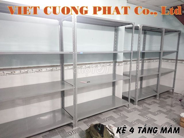 Kệ kho V lỗ 4 tầng màu xám 100x40. Cao 1.5m. Mua bán Tủ, kệ gia đình tại Quận Bình Tân Tp Hồ Chí Minh được đăng bởi Kệ Thép V Lỗ Đa Năng hình 1