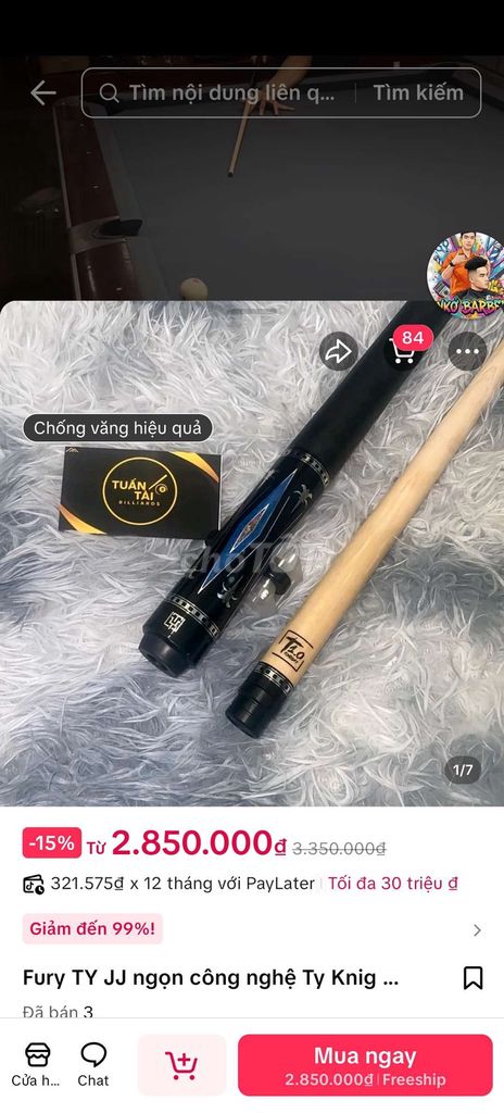 Cơ bida Fury TY JJ Gỗ Đen, Nâu. Mua bán Đồ thể thao, Dã ngoại tại Huyện Hóc Môn Tp Hồ Chí Minh được đăng bởi Lâm Ngọc Thiện hình 1
