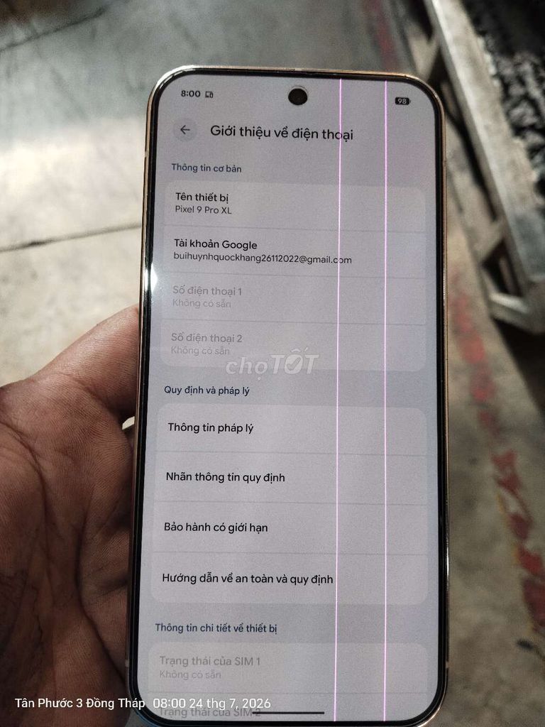 Google Pixel 9 Pro XL Trắng Màn hình sọc. Mua bán Điện thoại tại Huyện Tân Phước Tiền Giang được đăng bởi Tên chưa cung cấp hình 1