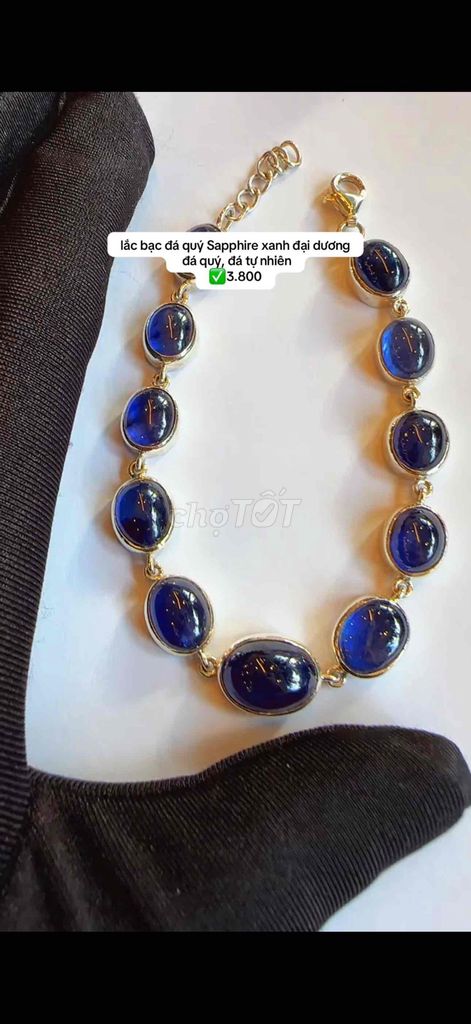 lắc bạc đá quý Sapphire xanh đại dương. Mua bán Đồ sưu tầm, đồ cổ tại Quận 1 Tp Hồ Chí Minh được đăng bởi Rio Natural Gemstone Jewelry hình 1