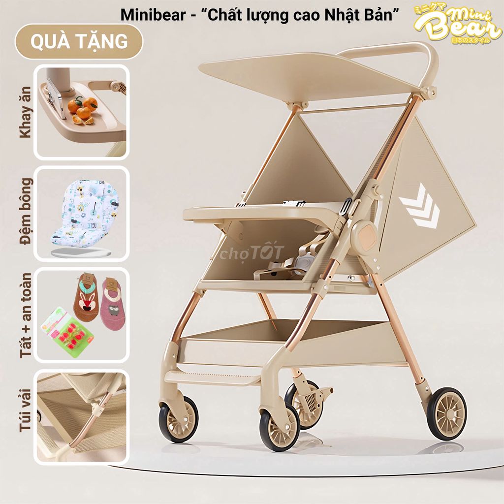 Xe đẩy gấp gọn cho bé mang lên máy bay Mini Bear