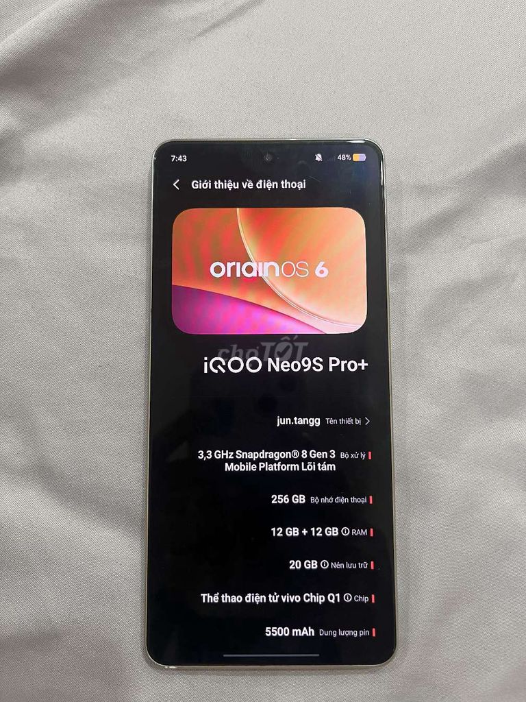 iQOO Neo 9S Pro+ 256GB Trắng. Mua bán Điện thoại tại Quận Bắc Từ Liêm Hà Nội được đăng bởi Trần hiệp hình 1