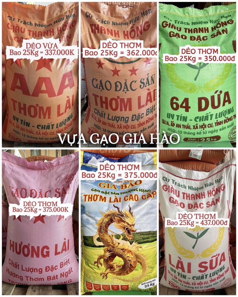 GIÁ GẠO MUA BAO 25KG. Mua bán Đồ ăn, thực phẩm và các loại khác tại Thành phố Thuận An Bình Dương được đăng bởi Đại Tình hình 1