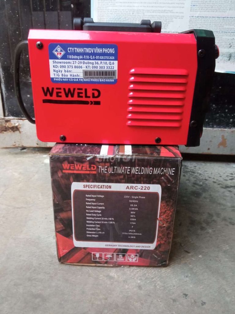 Máy hàn que Weweld ARC-220. Mua bán Đồ chuyên dụng, Giống nuôi trồng tại Quận Ninh Kiều Cần Thơ được đăng bởi Hữu Đức hình 1