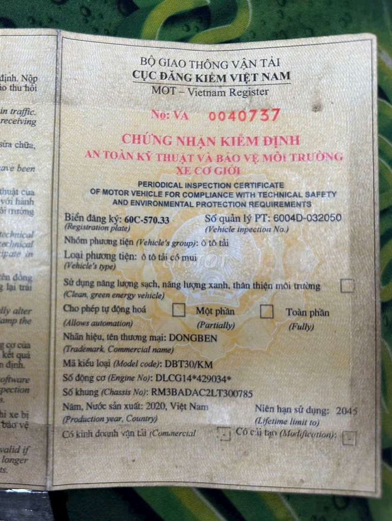 BÁN gấp Dongben 990kg đời 2020 thùng bạt 2m9. Mua bán Xe tải, xe ben tại Thành phố Thuận An Bình Dương được đăng bởi Xe tải Bình Dương hình 7