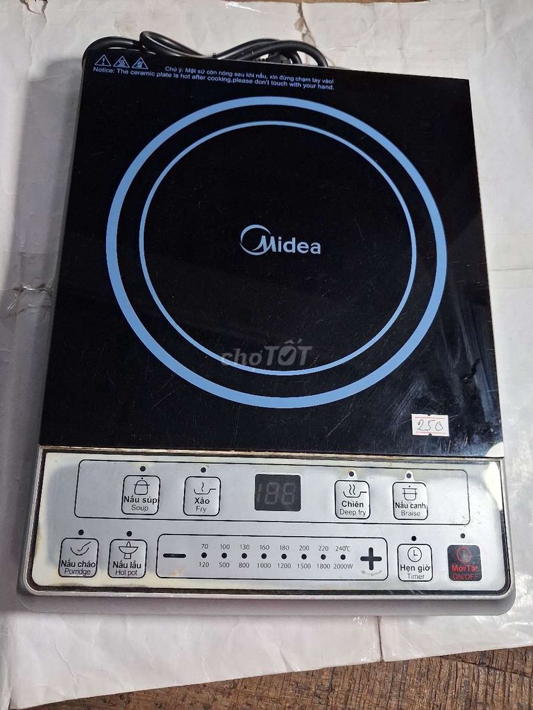 Bếp từ Midea Đen 2000W. Mua bán Bếp, lò, đồ điện nhà bếp tại Thành phố Cà Mau Cà Mau được đăng bởi Minh Như hình 1