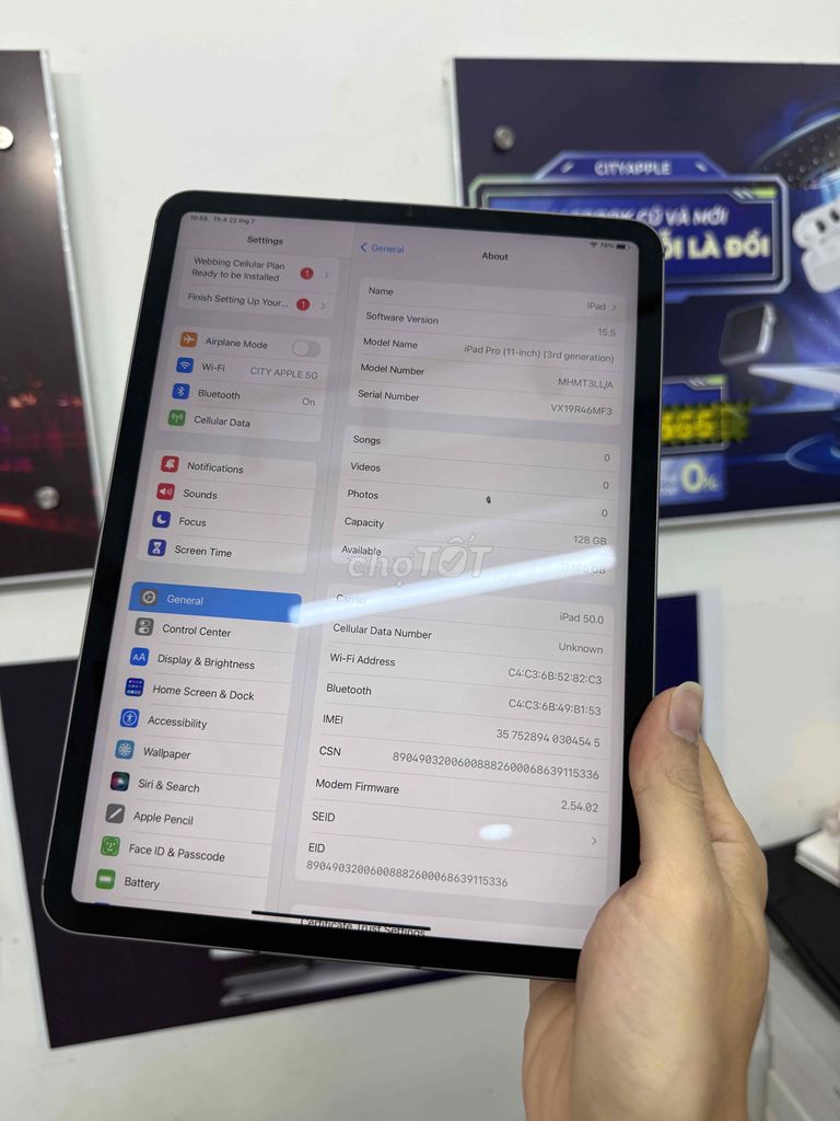 📱 IPAD PRO M1 11" 128GB 5G GRAY ĐẸP 98% CHỈ 14.5TR. Mua bán Máy tính bảng tại Quận Đống Đa Hà Nội được đăng bởi CITYAPPLE hình 1