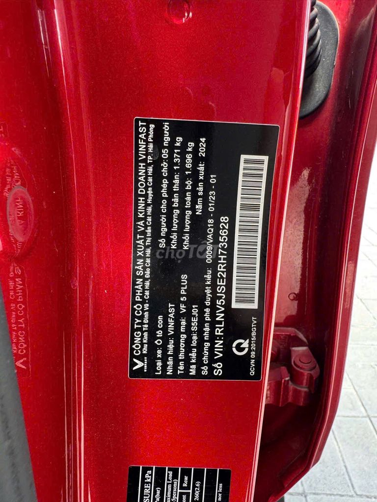 VinFast VF5 Plus 2024 màu đỏ. Mua bán Ô tô tại Quận Hoàng Mai Hà Nội được đăng bởi Thanh auto hình 5