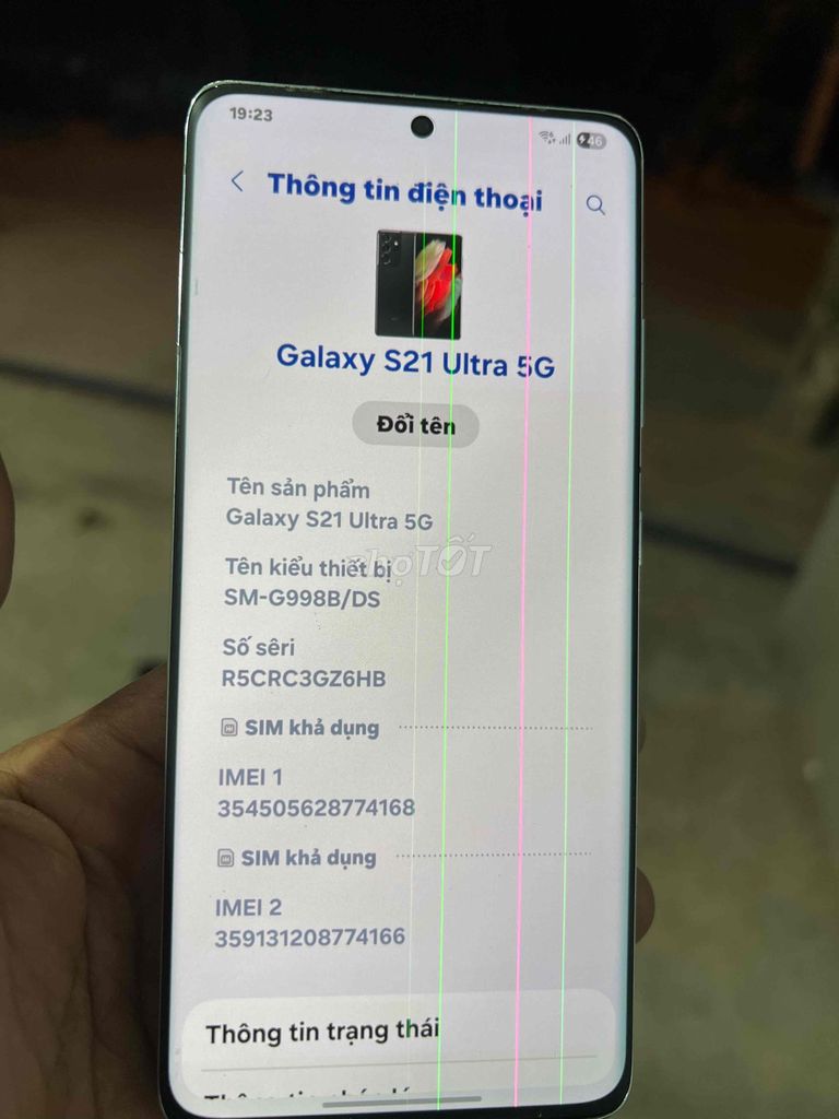Samsung S21 Ultra 5G Bạc Màn sọc. Mua bán Điện thoại tại Huyện Bình Chánh Tp Hồ Chí Minh được đăng bởi Khôi Swatch hình 1