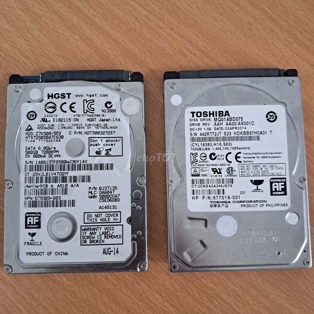 Ổ cứng HDD 2.5 inch 500GB/750GB đã sử dụng. Mua bán Linh kiện (RAM, Card...) tại Quận 12 Tp Hồ Chí Minh được đăng bởi Thành hình 1
