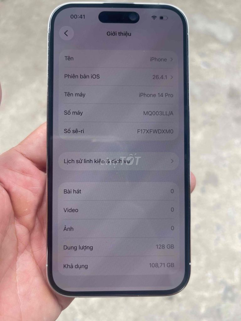 Apple iPhone 14 Pro 128GB Trắng Mỹ zin đẹp. Mua bán Điện thoại tại Huyện Đức Hòa Long An được đăng bởi XE MÁY CŨ LONG AN hình 1