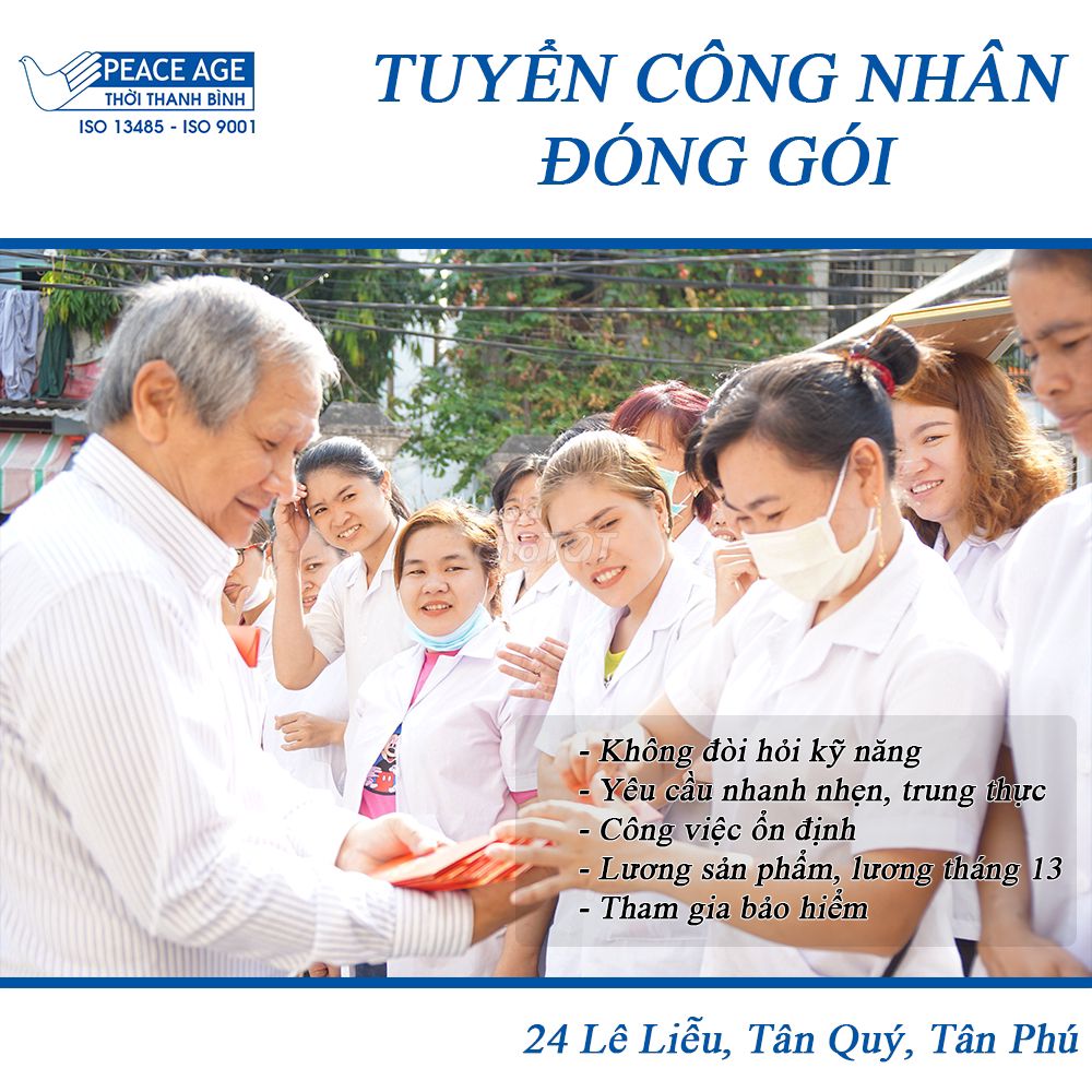 NAM NỮ LĐPT,CN ĐÓNG GÓI- ĐỨNG MÁY- Q.Tân Phú