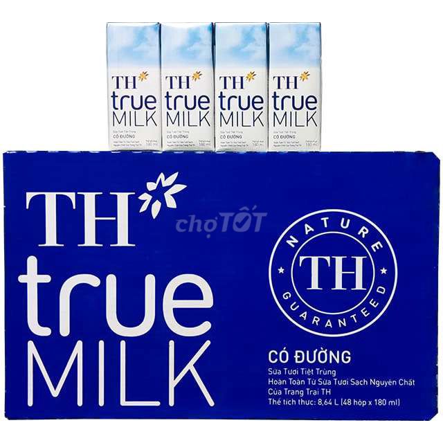 Sữa tươi TH True Milk có đường 180ml 48 hộp. Mua bán Đồ ăn, thực phẩm và các loại khác tại Thành phố Bến Tre Bến Tre được đăng bởi Siêu Thị Sữa Bé hình 1