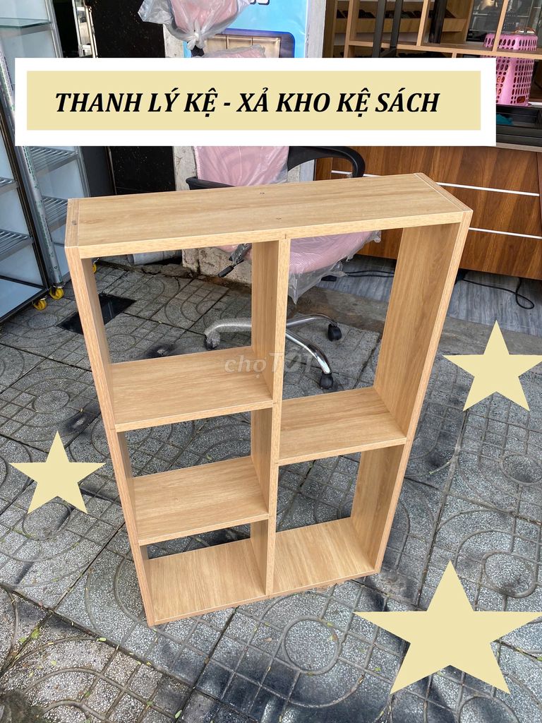 XẢ KHO THANH LÝ KỆ SÁCH VÂN GỖ SÂU 17CM