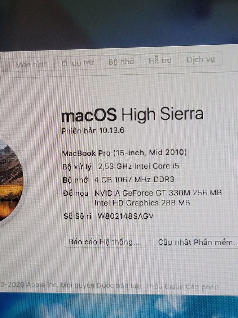 Apple MacBook Pro i5 15 inch 4GB. Mua bán Laptop tại Quận Ninh Kiều Cần Thơ được đăng bởi trong ton vuong hình 1