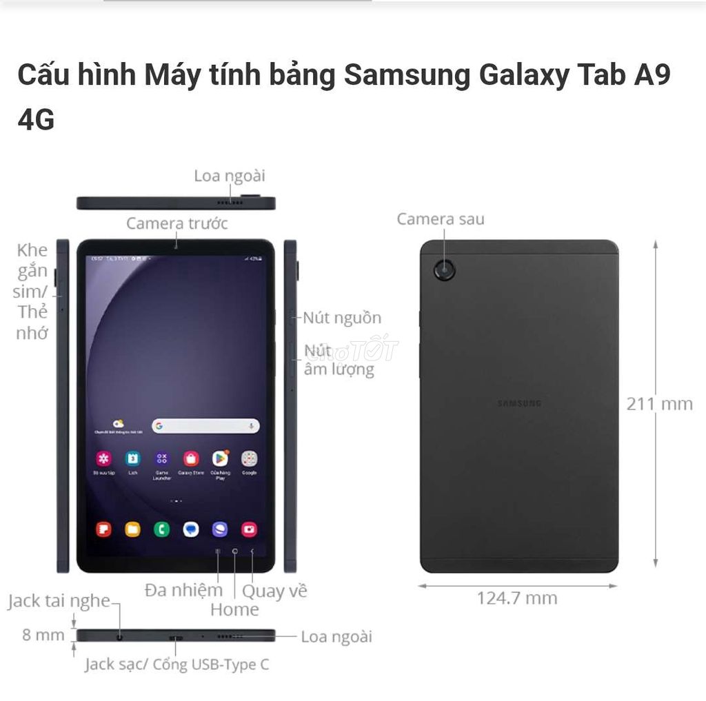 Bao da bàn phím Samsung Galaxy Tab A9
