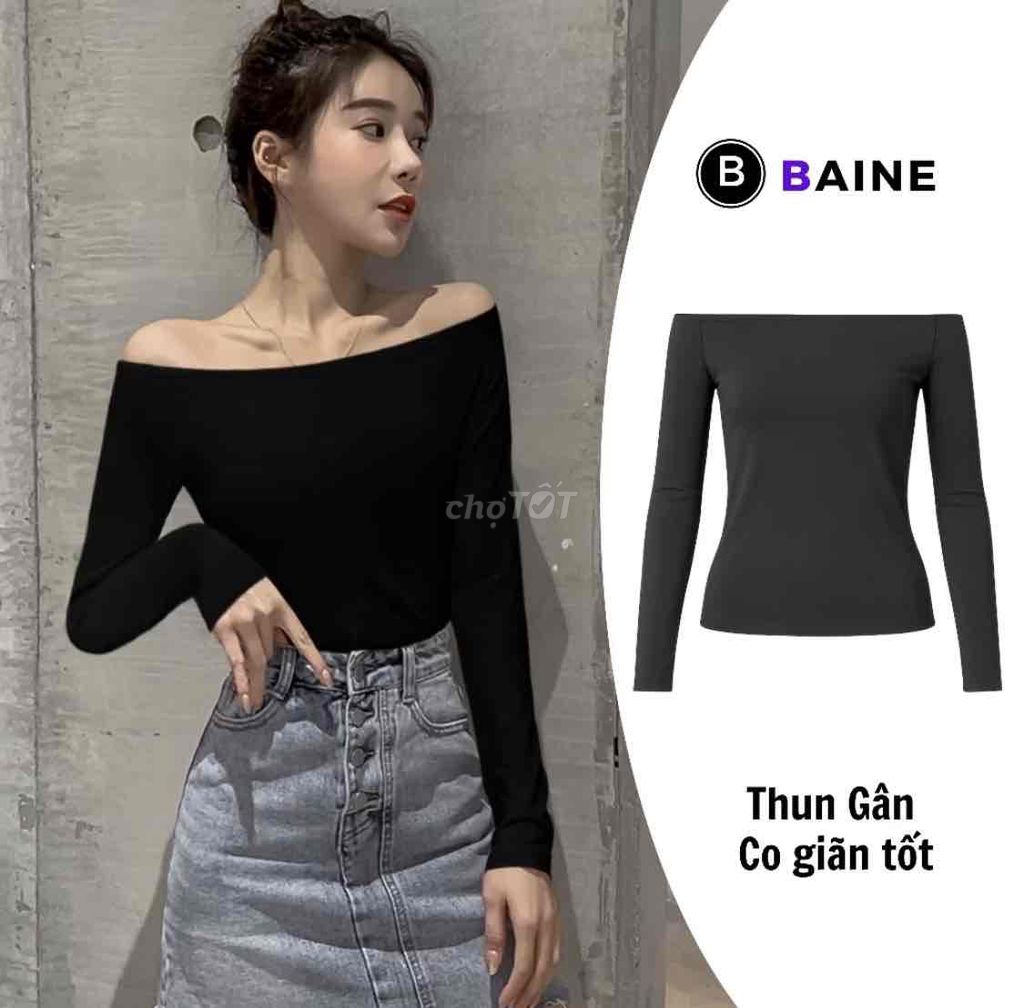 Áo thun B Baine Nữ Thun gân Đen. Mua bán Quần áo tại Quận Hải Châu Đà Nẵng được đăng bởi Meomeooo hình 1