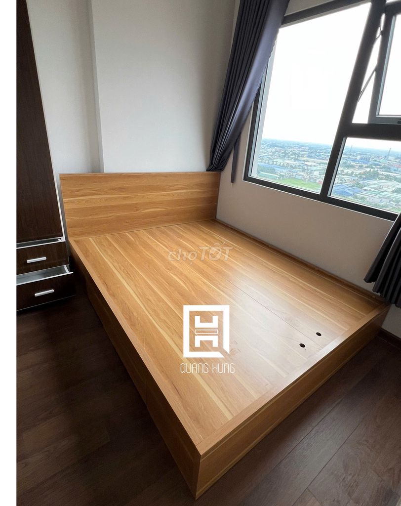 GIƯỜNG GỖ MDF-GIƯỜNG MDF-GIƯỜNG MDF-GIƯỜNG GỖ MDF. Mua bán Giường, chăn ga gối nệm tại Huyện Long Thành Đồng Nai được đăng bởi Nội Thất Quang Hùng TD hình 1