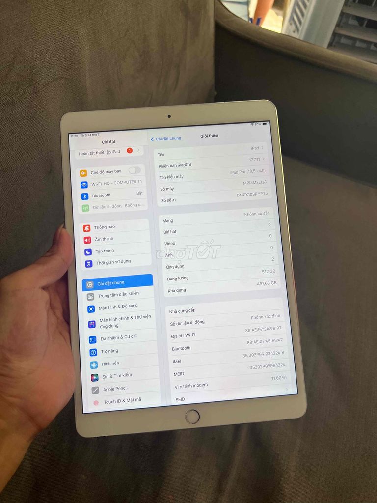 Apple iPad Pro 10.5 inch 512GB Bạc. Mua bán Máy tính bảng tại Quận Đống Đa Hà Nội được đăng bởi HQ Computer hình 1