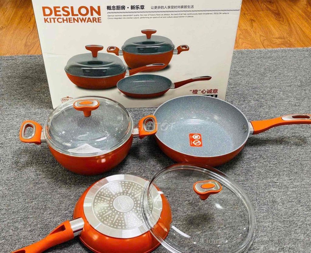 Bộ nồi chảo DESLON DTJ-PATZ001-B Cam chống dính. Mua bán Dụng cụ nhà bếp tại Huyện Hóc Môn Tp Hồ Chí Minh được đăng bởi SIRI STORE HCM hình 1