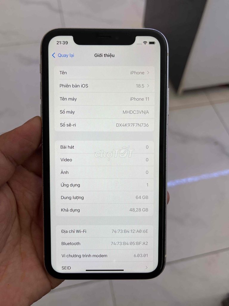 Apple iPhone 11 64GB Trắng Đã sử dụng. Mua bán Điện thoại tại Huyện Hóc Môn Tp Hồ Chí Minh được đăng bởi thắng mobile hình 1