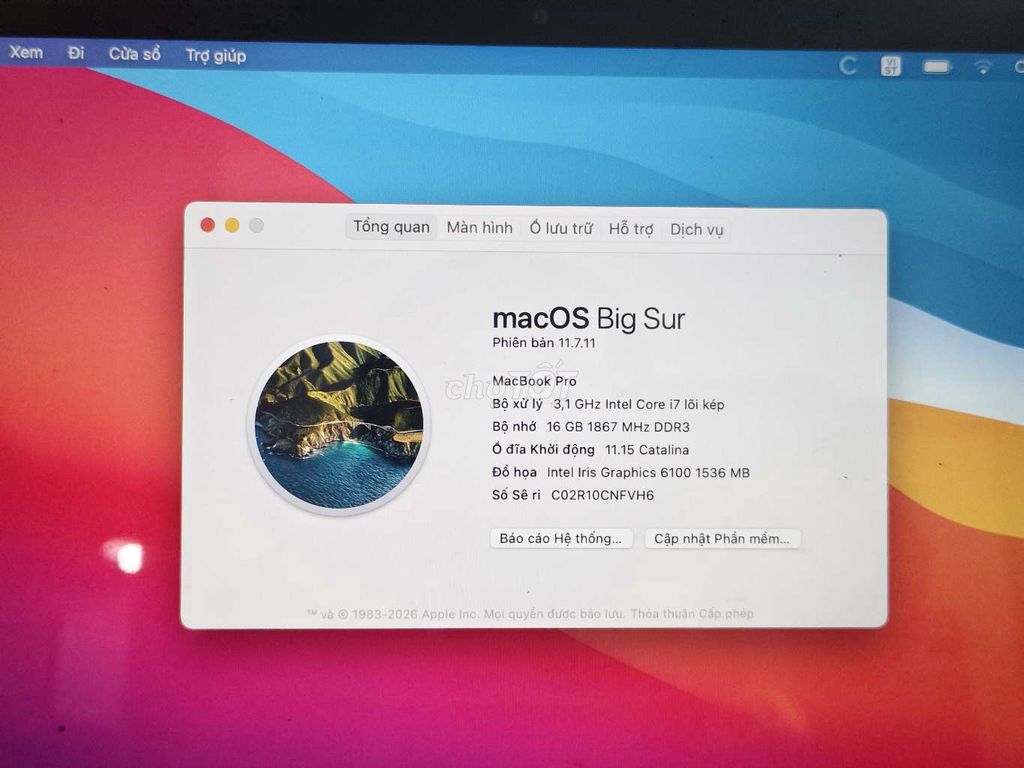 MacBook Pro 2015 i7 13 inch 16GB/256GB. Mua bán Laptop tại Quận Tân Phú Tp Hồ Chí Minh được đăng bởi Ve chay đồ cũ thanh lý hình 1