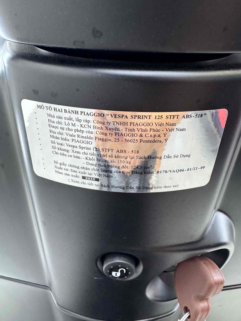 Vespa125 TFT date 2025 mới 100%. Mua bán Xe máy tại Quận Cái Răng Cần Thơ được đăng bởi Cửa Hàng Xe Máy Quang Sang hình 2