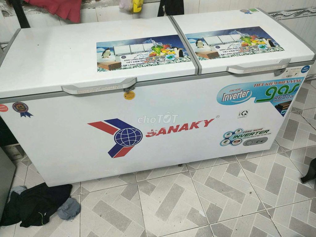 Tủ đông Sanayky Inverter 680 lít, máy zin tiết kiệ