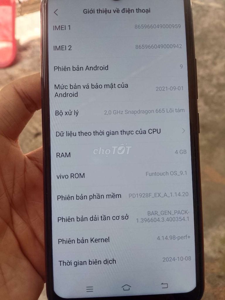 Vivo Y19 Đỏ 4GB. Mua bán Điện thoại tại Quận Liên Chiểu Đà Nẵng được đăng bởi võ văn duy trung hình 1