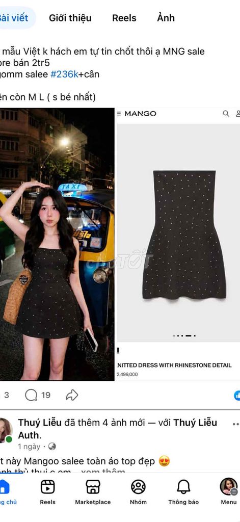 Váy Mango Nữ Đen size M. Mua bán Quần áo tại Quận Ngô Quyền Hải Phòng được đăng bởi Việt Hà (HĐ) hình 1