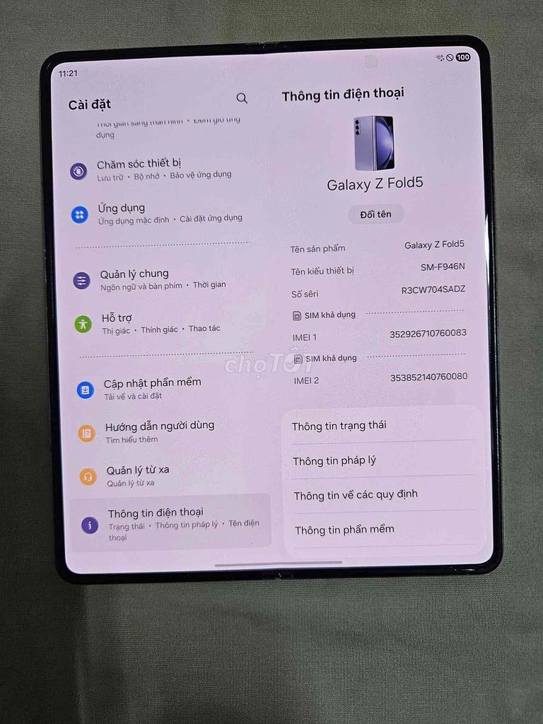 Galaxy Z Fold 5 bản Hàn 256GB màu bạc.. Mua bán Điện thoại tại Quận 6 Tp Hồ Chí Minh được đăng bởi Hoàng hình 1