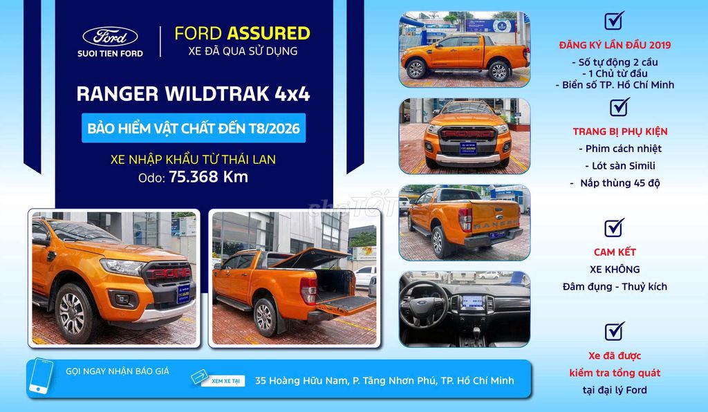 Ford Ranger 2018 Wildtrak 2.0 4x4 - 75368 km. Mua bán Ô tô tại Thành phố Thủ Đức Tp Hồ Chí Minh được đăng bởi Trần Hiền Ford hình 9