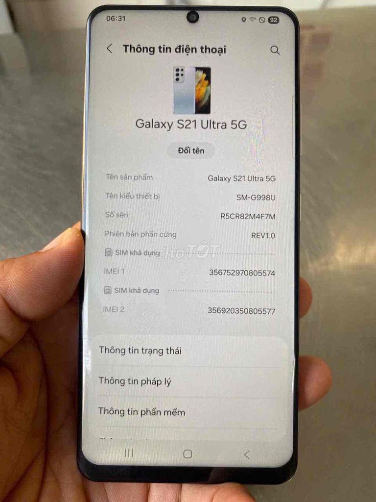 Samsung S21 Ultra 12GB/128GB Bạc. Mua bán Điện thoại tại Thành phố Thủ Đức Tp Hồ Chí Minh được đăng bởi Thanh Tâm hình 1