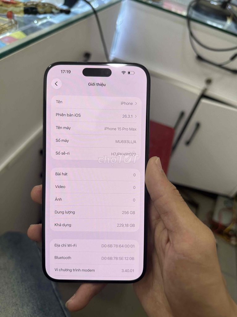 iPhone 15 Pro Max 256GB Giá 17.000k. Mua bán Điện thoại tại Thành phố Buôn Ma Thuột Đắk Lắk được đăng bởi Lê Tài hình 1