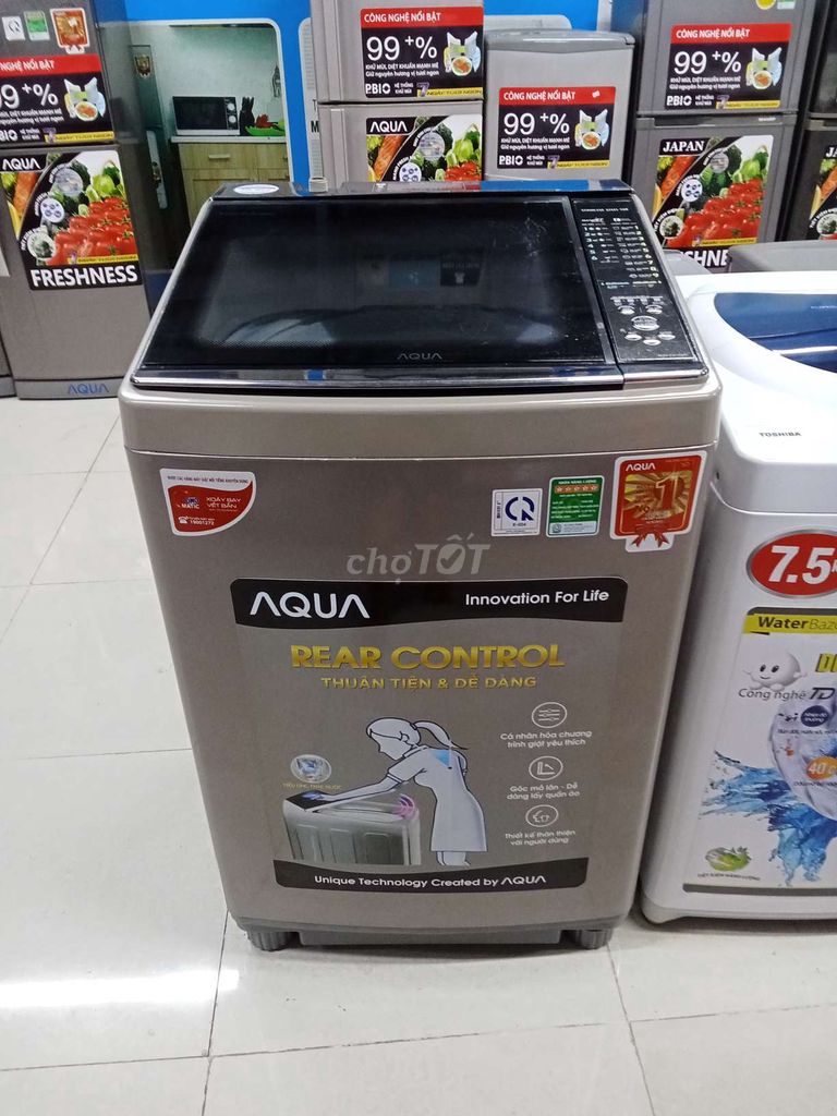 Máy giặt AQUA 10.5kg Nâu đã qua sử dụng. Mua bán Máy giặt tại Huyện Long Thành Đồng Nai được đăng bởi Điện Máy Thanh Lý hình 1