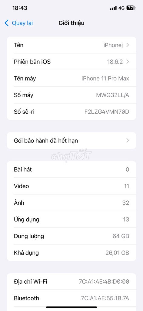 Apple iPhone 11 Pro Max 64GB. Mua bán Điện thoại tại Huyện Đăk Glong Đắk Nông được đăng bởi Thanh phong hình 1