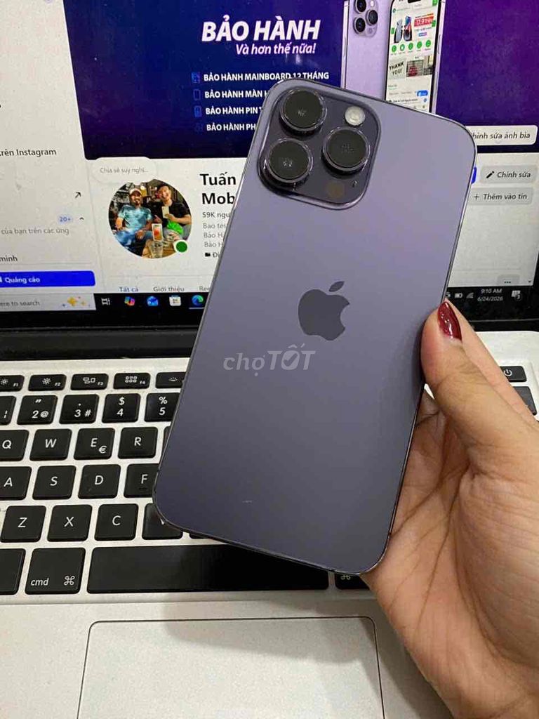 Apple iPhone 14 Pro Max 512GB Tím 100%. Mua bán Điện thoại tại Quận 3 Tp Hồ Chí Minh được đăng bởi Tuấn Nguyễn hình 1