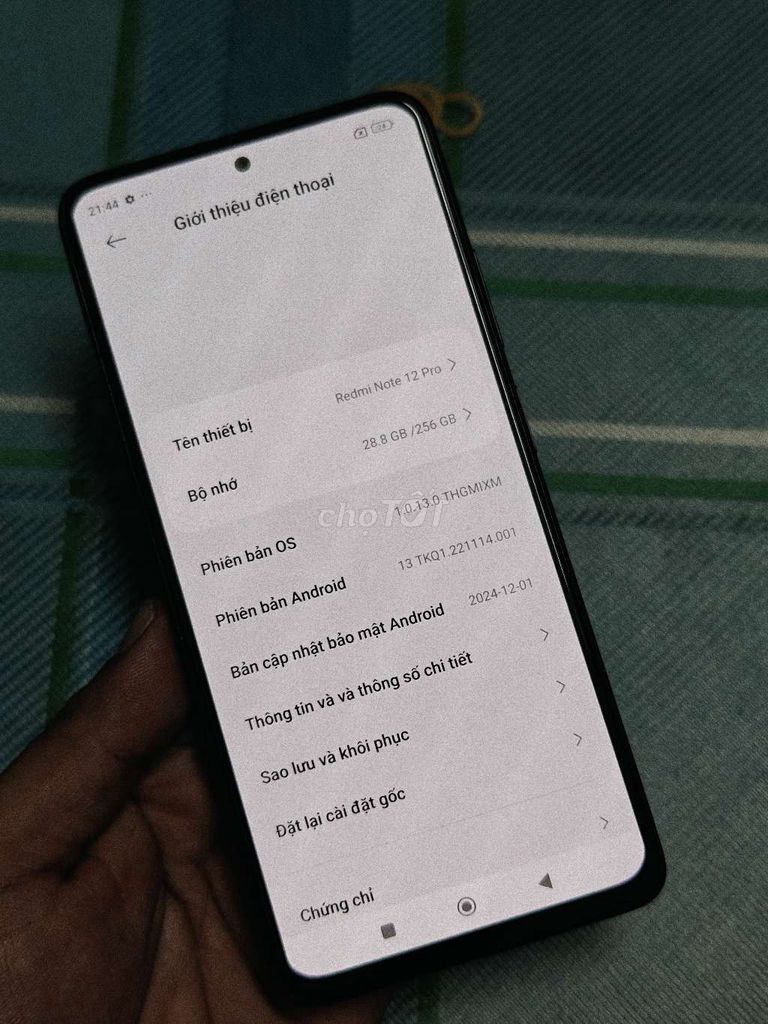 Note 12Pro Chính hãng 256Gb