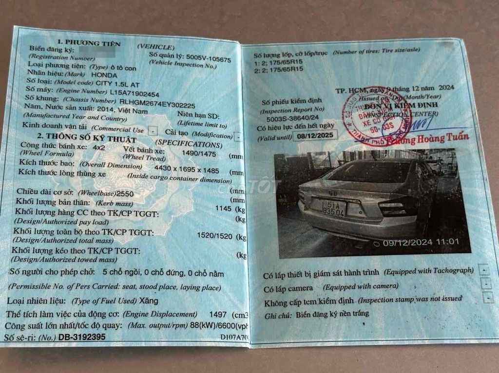 Honda City 2014 - 114000 km. Mua bán Ô tô tại Quận 7 Tp Hồ Chí Minh được đăng bởi Đinh Thế Quang hình 2