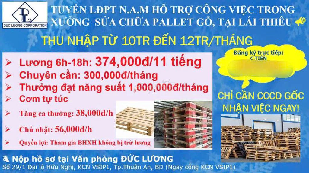 TUYỂN LĐPT THỜI VỤ VÀ CHÍNH THỨC