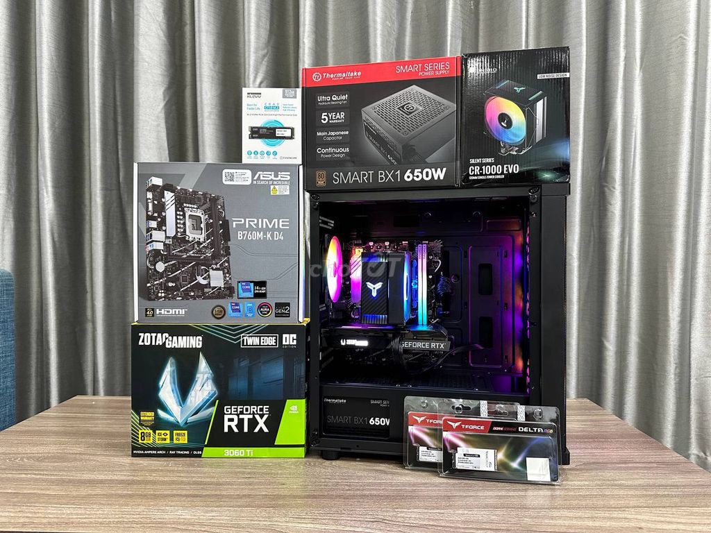 Bộ máy i5 13400F, RTX 3060 Ti, 16GB, 500 SSD, B760