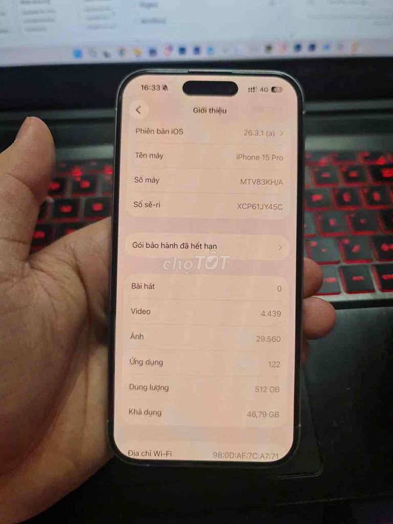 iPhone 15 Pro 512GB Trắng Đã dùng. Mua bán Điện thoại tại Quận Hà Đông Hà Nội được đăng bởi Trường hình 1
