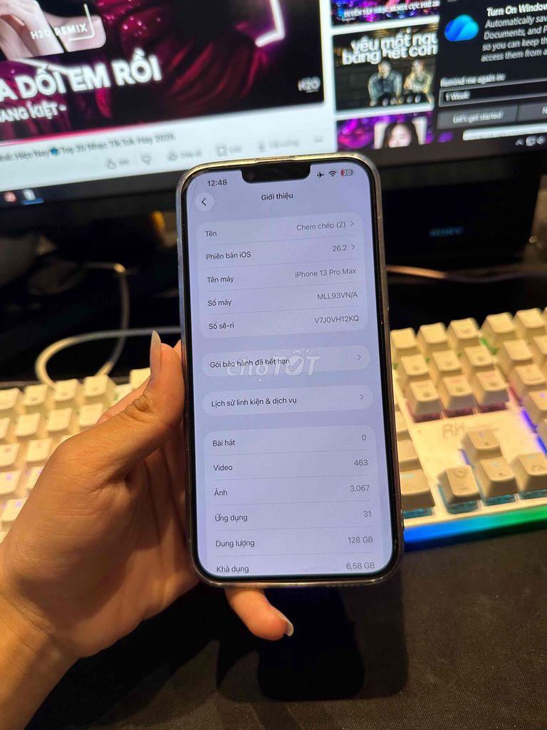 Apple iPhone 13 Pro Max 128GB Xanh Full Zin. Mua bán Điện thoại tại Quận Thanh Xuân Hà Nội được đăng bởi Văn Thọ hình 1