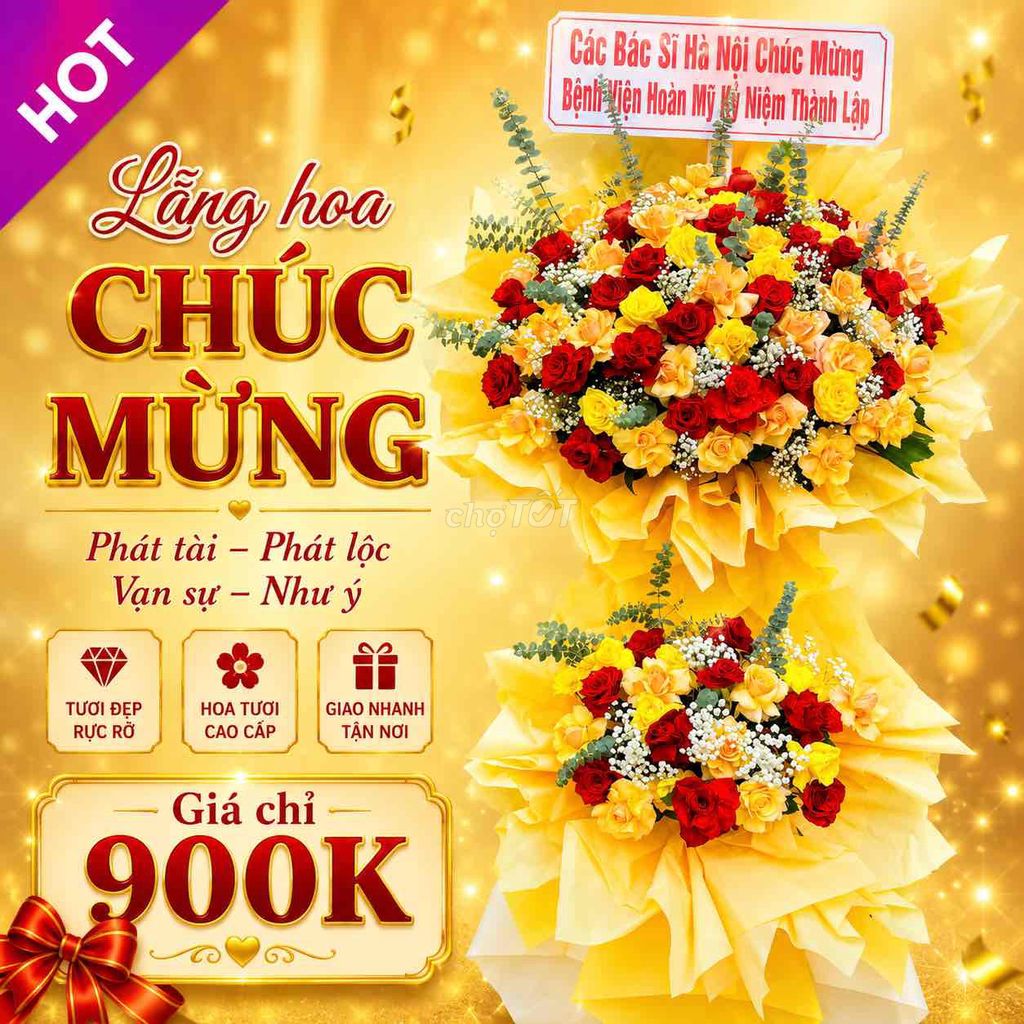 Hoa Chúc Mừng Vàng Đỏ Gửi Lời Chúc Hồng Phát. Mua bán Cây cảnh, đồ trang trí tại Huyện Tiên Du Bắc Ninh được đăng bởi TRUNG TÂM TỔ CHỨC DỊCH VỤ CƯỚI HỎI TRỌN GÓI DUYÊN GẤM hình 1